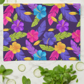 Tropisches Blätter- und Blumenmuster-23857 Geschirrtuch (Gefaltet)