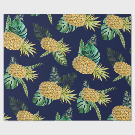 Tropisches Blätter, Watercolorananasmuster Geschenkpapier (Flach)