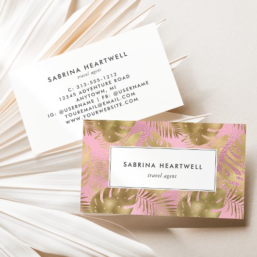 Tropisches Blattgold Visitenkarte