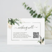 Tropisches Blattgrün mit QR-Code Begleitkarte (Stehend Vorderseite)