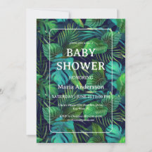 Tropisches Blattmuster-Baby-Party