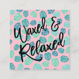 Tropisches Blattrosa der Wachstypographie Quadratische Visitenkarte