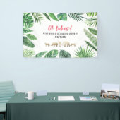 Tropisches Blattwerk + Goldtiere Babydusche Party Banner (Messeveranstaltung)