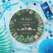 Tropisches Blattwerk + Goldtiere Babydusche Party Pappteller (Party)