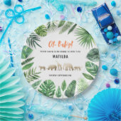 Tropisches Blattwerk + Goldtiere Babydusche Party Pappteller (Party)