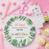 Tropisches Blattwerk + Goldtiere Babydusche Party Pappteller (Party)