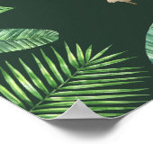 Tropisches Blattwerk + Goldtiere Babydusche Party Poster (Ecke)