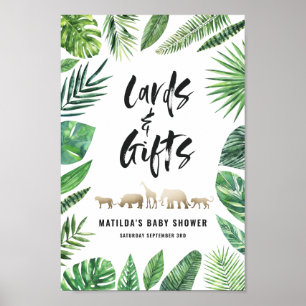 Tropisches Blattwerk + Karten und Geschenke für Go Poster