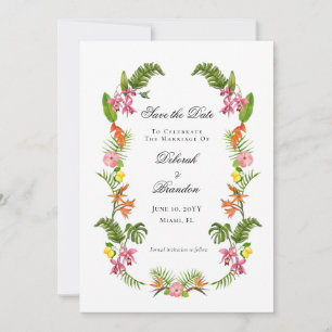Tropisches Blattwerk Nicht Foto Save The Date Einladung