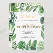 Tropisches Blattwerk und goldene Tiere mit zwei Ba (Vorne/Hinten)