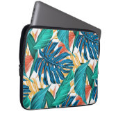 Tropisches Blau gelbe Blätter Laptopschutzhülle (Vorne Rechts)