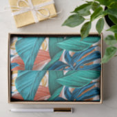 Tropisches Blau gelbe Blätter  Seidenpapier (Geschenk)