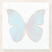 Tropisches Blau und türkisfarbene Schmetterlinge Glasuntersetzer (Rückseite)