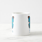 Tropisches Blau und türkisfarbene Schmetterlinge Kaffeetasse (Mittel)