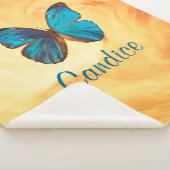 Tropisches Blau und türkisfarbene Schmetterlinge Sherpadecke (3/4)