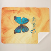 Tropisches Blau und türkisfarbene Schmetterlinge Sherpadecke (Vorderseite (Horizontal))