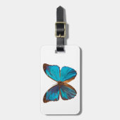 Tropisches Blau und türkisfarbene Schmetterlingsku Gepäckanhänger (Vorderseite vertikal)