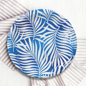 Tropisches Blau und Weiß | Floral Pappteller