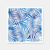 Tropisches Blau und Weiß | Floral Serviette (Vorderseite)