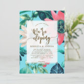 tropisches Blau, welches die eloping Einladung des (Stehend Vorderseite)