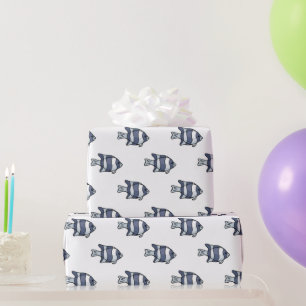 Tropisches blaues Fischverpackungspapier Geschenkpapier