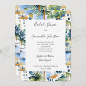 Tropisches blaues Mittelmeer-Brautparty Einladung (Vorne/Hinten)