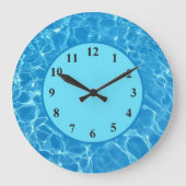 Tropisches blaues Schwimmbad Uhr Wassermauer Uhr (Vorderseite)
