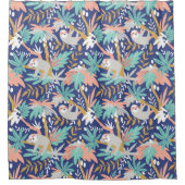 Tropisches blaues Trägheits-Muster Duschvorhang (Vorderseite)