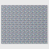 Tropisches blaues Trägheits-Muster Geschenkpapier (Flach)