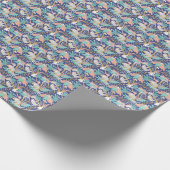 Tropisches blaues Trägheits-Muster Geschenkpapier (Ecke)