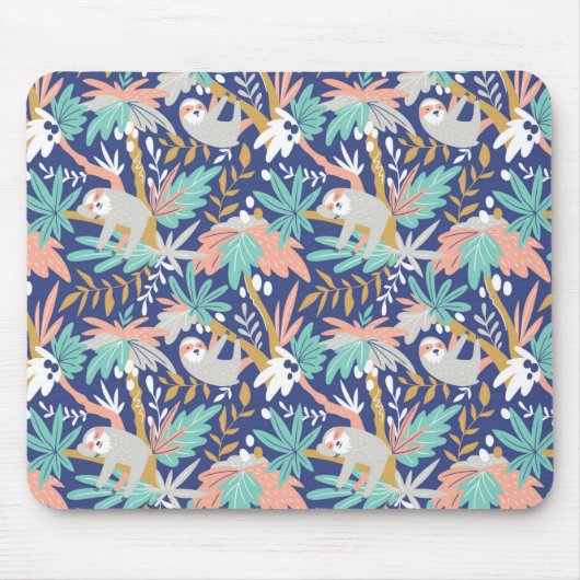 Tropisches blaues Trägheits-Muster Mousepad (Vorne)