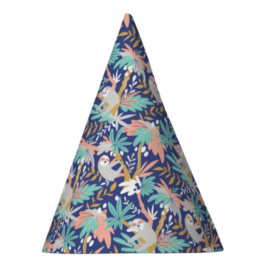 Tropisches blaues Trägheits-Muster Partyhütchen (Rechts)