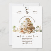 Tropisches Bliss | Personalisierter Hochzeitstorte Einladung (Vorderseite)