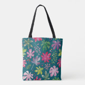 Tropisches Blumen-Burst-Muster-Tasche Tasche (Rückseite)