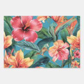 Tropisches Blumen-Geschenkpapier – 3er Packung Geschenkpapier Set (Vorderseite 3)