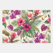 Tropisches Blumen-Geschenkpapier – 3er Packung Geschenkpapier Set (Vorderseite 2)