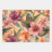 Tropisches Blumen-Geschenkpapier – 3er Packung Geschenkpapier Set (Vorderseite)