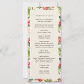 Tropisches Blumen-Grün-Hochzeitsprogramm (Rückseite)