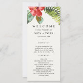 Tropisches Blumen-Grün-Hochzeitsprogramm (Vorderseite)