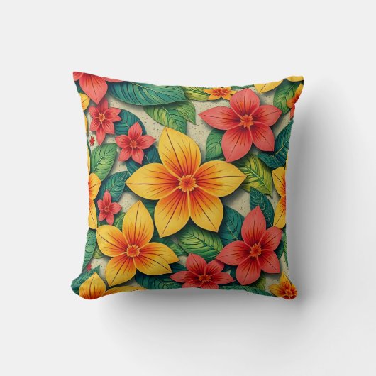 tropisches Blumendesign Kissen (Vorderseite)