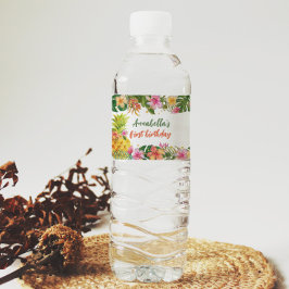 Tropisches Blumengeburtwasser - Flasche Wasserflaschenetikett