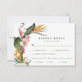 Tropisches Blumengericht RSVP Karte