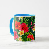 Tropisches Blumengeschenk - farbenfroher Hibiskus Tasse (Vorderseite Links)