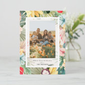 Tropisches Blumenkohl & Fruchtsaison Fotokarte Einladung (Stehend Vorderseite)