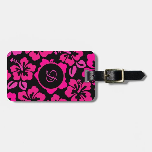 tropisches Blumenmuster des modernen Hibiskus aus Gepäckanhänger (Vorderseite horizontal)