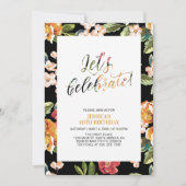 Tropisches Blumenmuster Erwachsene 40. Geburtstag Einladung (Vorderseite)