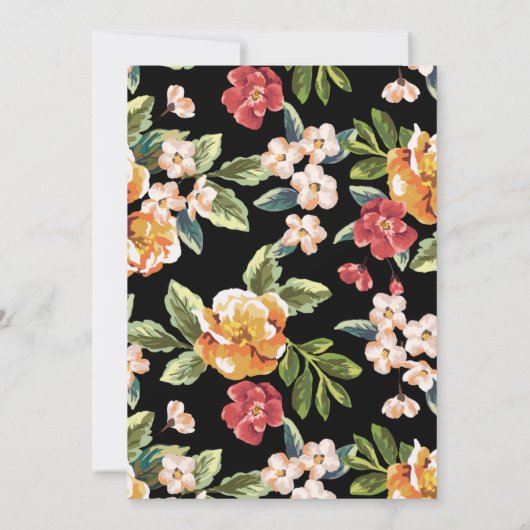 Tropisches Blumenmuster Erwachsene 40. Geburtstag Einladung (Rückseite)