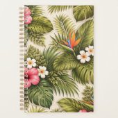 Tropisches Blumenmuster – Hibiskus, Monstera Planer (Vorderseite)