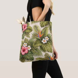 Tropisches Blumenmuster – Hibiskus, Monstera Tasche