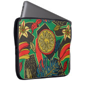 Tropisches Blumenmuster im Doodle-Stil mit Früchte Laptopschutzhülle (Vorne Rechts)